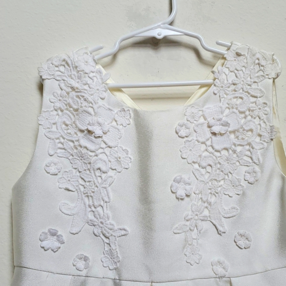 White wedding flower girl dress